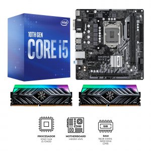 Kit de Actualización –  Intel Core i5-10400, Asrock H510M-HVS, XPG SPECTRIX D41 RGB 16GB (2X8)