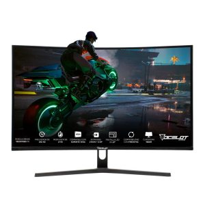 Monitor LED Curvo de 27” Ocelot Gaming OM-C27, Full HD, 240 Hz, 2 ms, HDMI/DisplayPort, Negro
