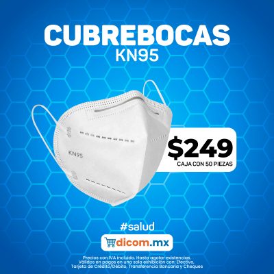 Cubrebocas KN95 Blanco (caja con 50 piezas)