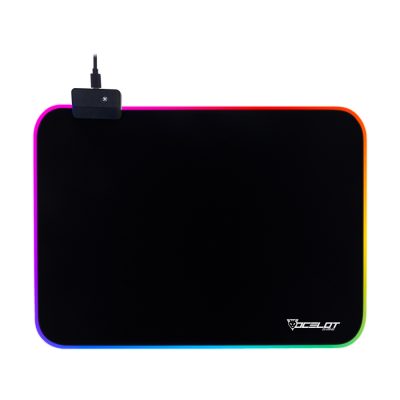 Mousepad Gamer de Tela, Ocelot OMP01, Iluminación RGB, 350 mm x 250 mm x 3 mm, con Software