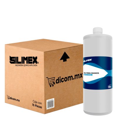 Gel Antibacterial, Silimex de 1 Litro, caja con 15 piezas