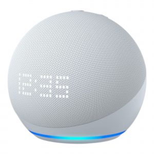 Amazon Echo Dot 5th Gen with Clock con asistente virtual Alexa, Cloud Blue