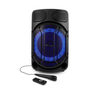 Bafle Amplificado Bluetooth de 15” Vorago KSP-502 de 80 W, LED, Negro